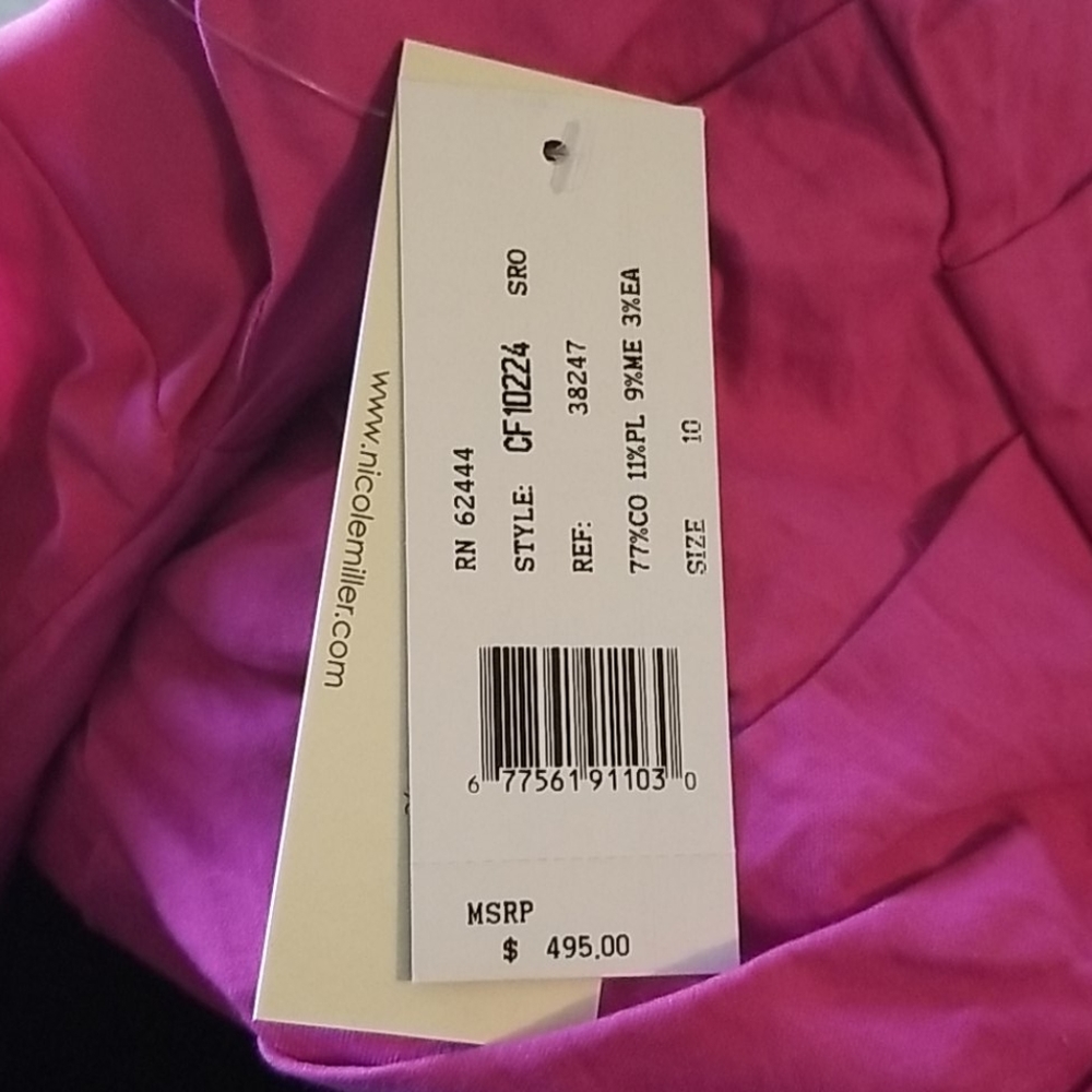 Nicole Miller Fit & Flare Hot Pink Skater Dress 10 - Picture 3 of 5